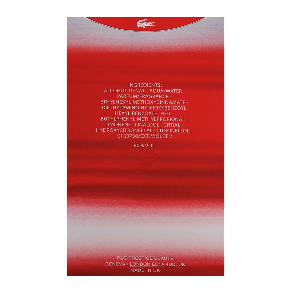 Lacoste Red Pour Homme Eau de Toilette – 125ml