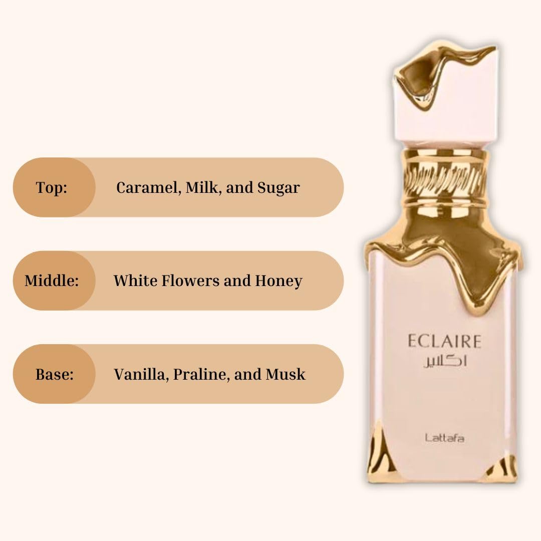 Lattafa Eclaire Eau De Parfum for Women 100ml – A Sweet, Creamy & Irresistible Gourmand Fragrance