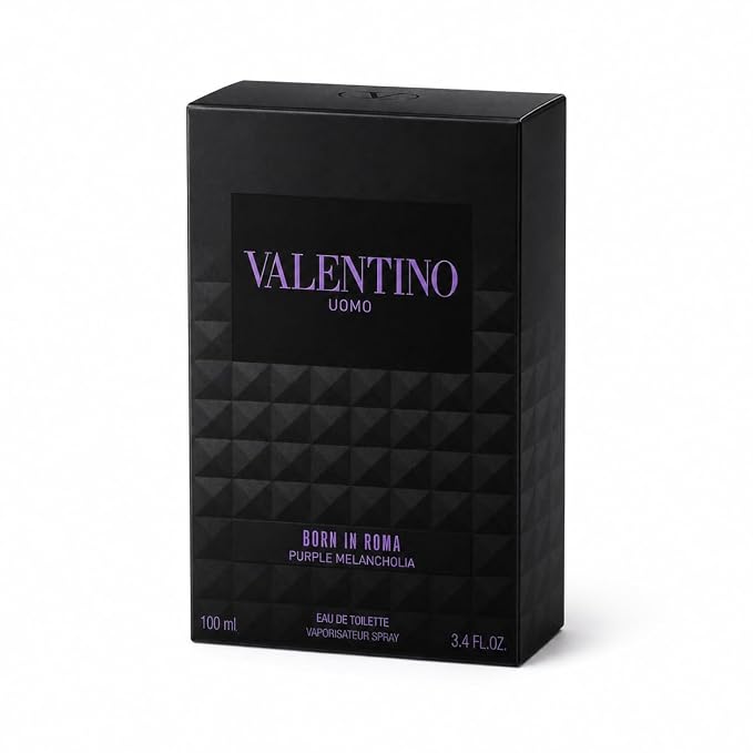 Valentino Born in Roma Uomo Purple Melancholia Eau de Toilette 3.4 fl. oz – Modern Aromatic Woody Fragrance for Men
