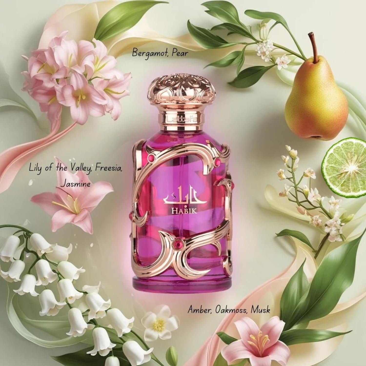 Lattafa Habik Eau de Parfum for Women 100ml (3.4 Oz) – Long-Lasting Floral, Fruity & Musky Fragrance