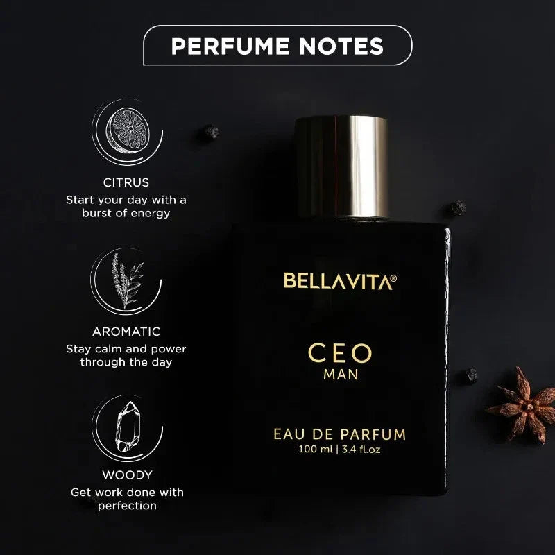 BellaVita Luxury CEO Man Eau De Parfum 100ml 3.4oz Woody for Men