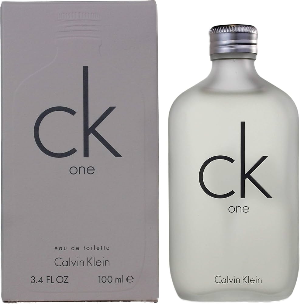 Calvin Klein CK One perfume bottle and packaging on a white background