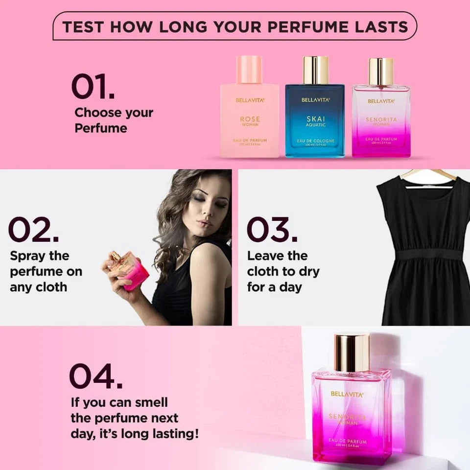 Bellavita Luxury Women Senorita 100ml Eau De Parfum Liquid Perfume For Gift